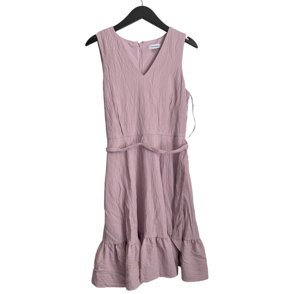 Calvin Klein Dress Size 8 Lilac Pink Sleeveless Dress Pockets